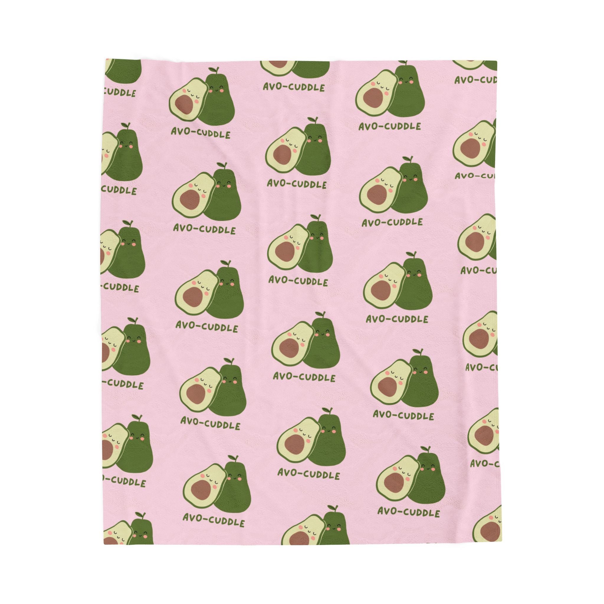 Avo-Cuddle Avocado Couple– Pink Velveteen Plush 50" x 60" Blanket