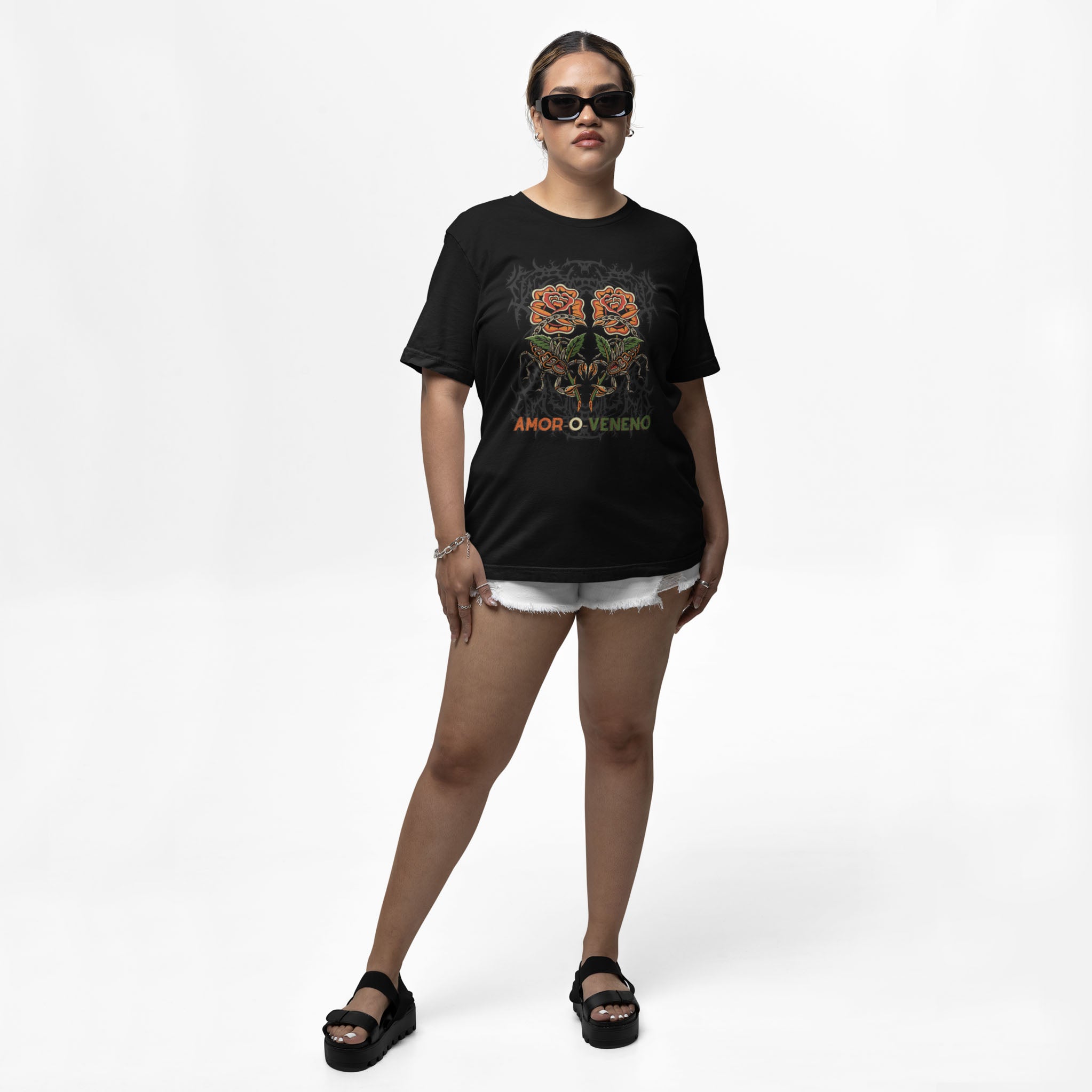Amor o Veneno Rose Tattoo Graphic Tee – Dark Romance Unisex Shirt