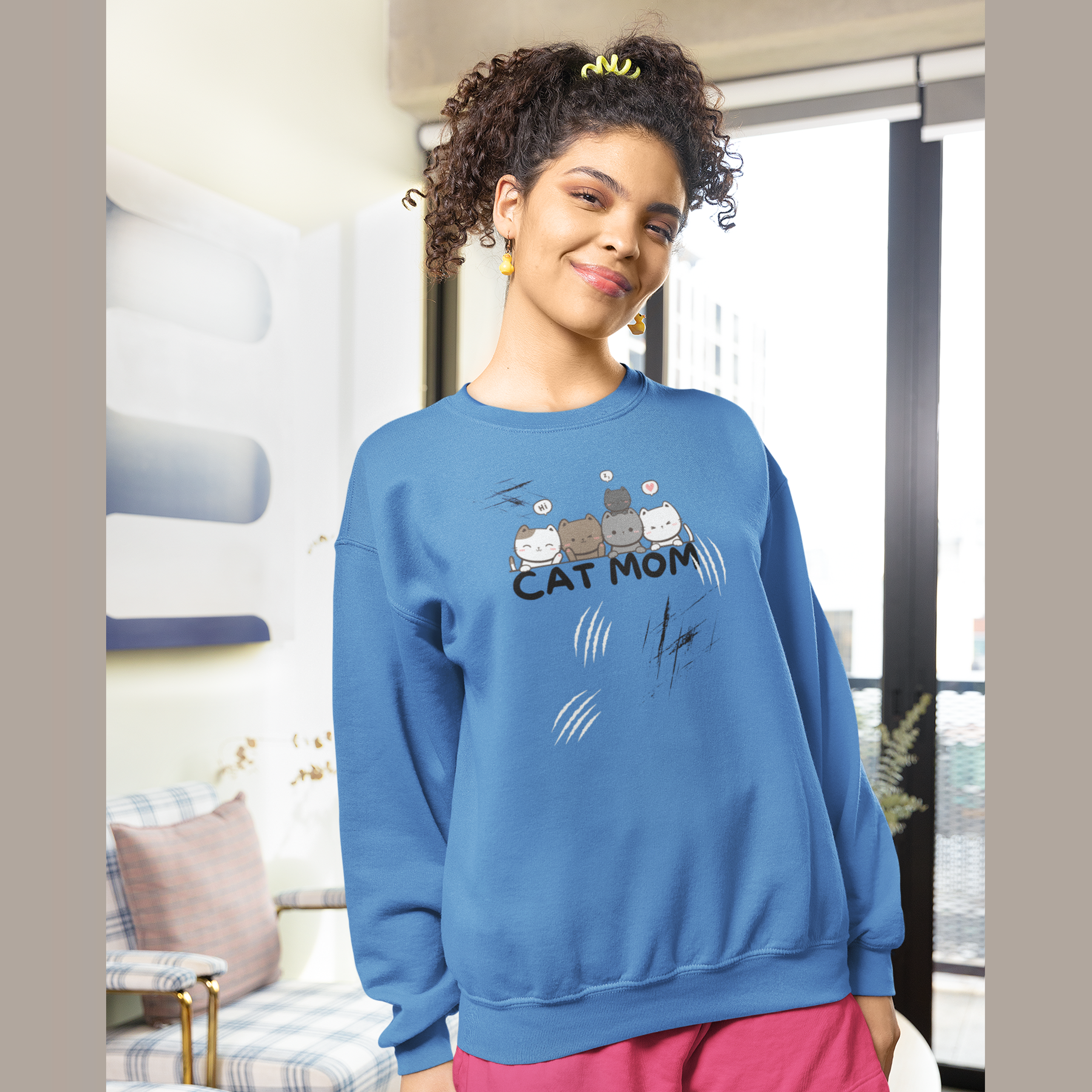 Cat Mom Sweatshirt – Cute Cat Lover Pullover