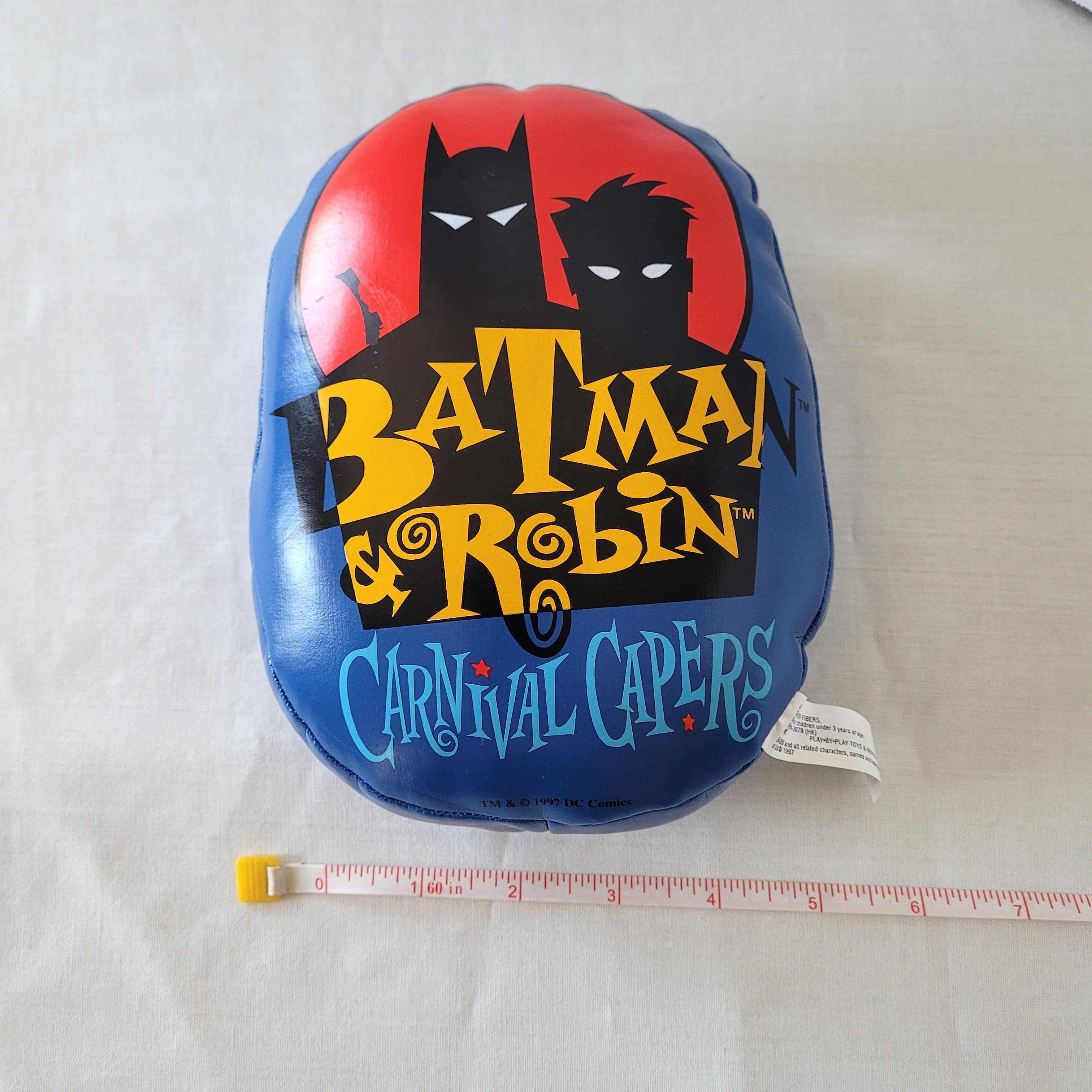 Vintage 1997 Batman & Robin “Carnival Capers” Plush Toy – DC Comics Collectible with Suction Cup