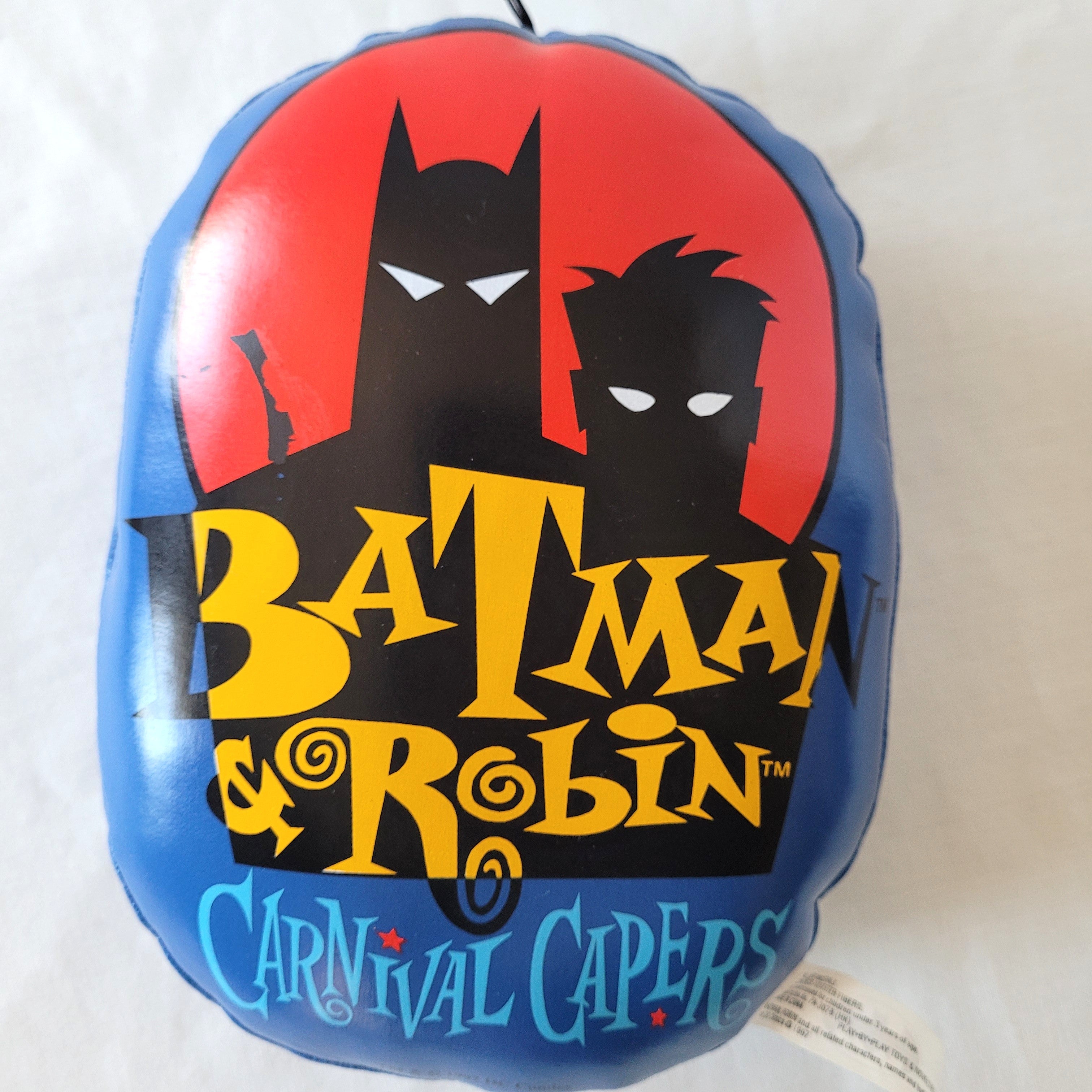 Vintage 1997 Batman & Robin “Carnival Capers” Plush Toy – DC Comics Collectible with Suction Cup