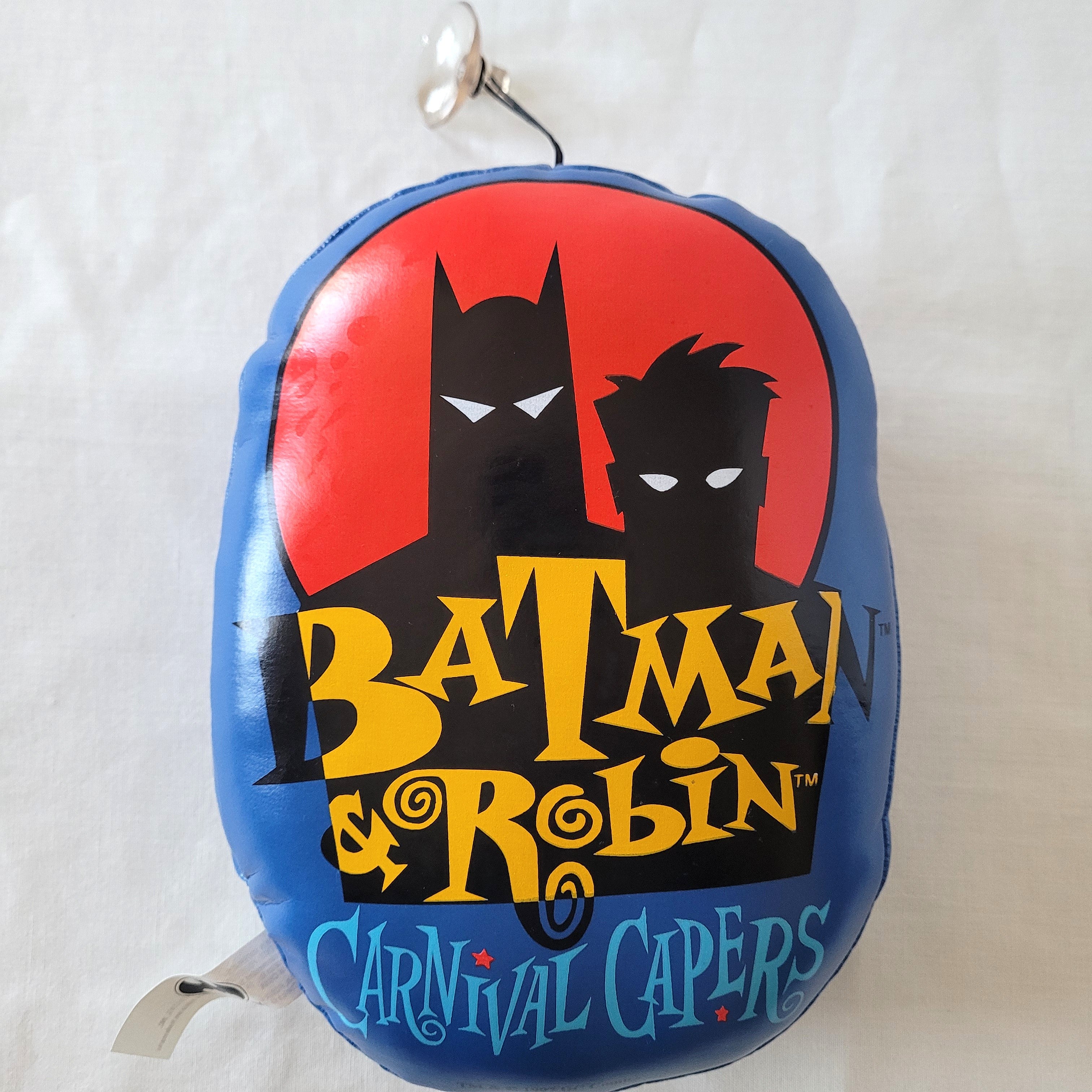 Vintage 1997 Batman & Robin “Carnival Capers” Plush Toy – DC Comics Collectible with Suction Cup