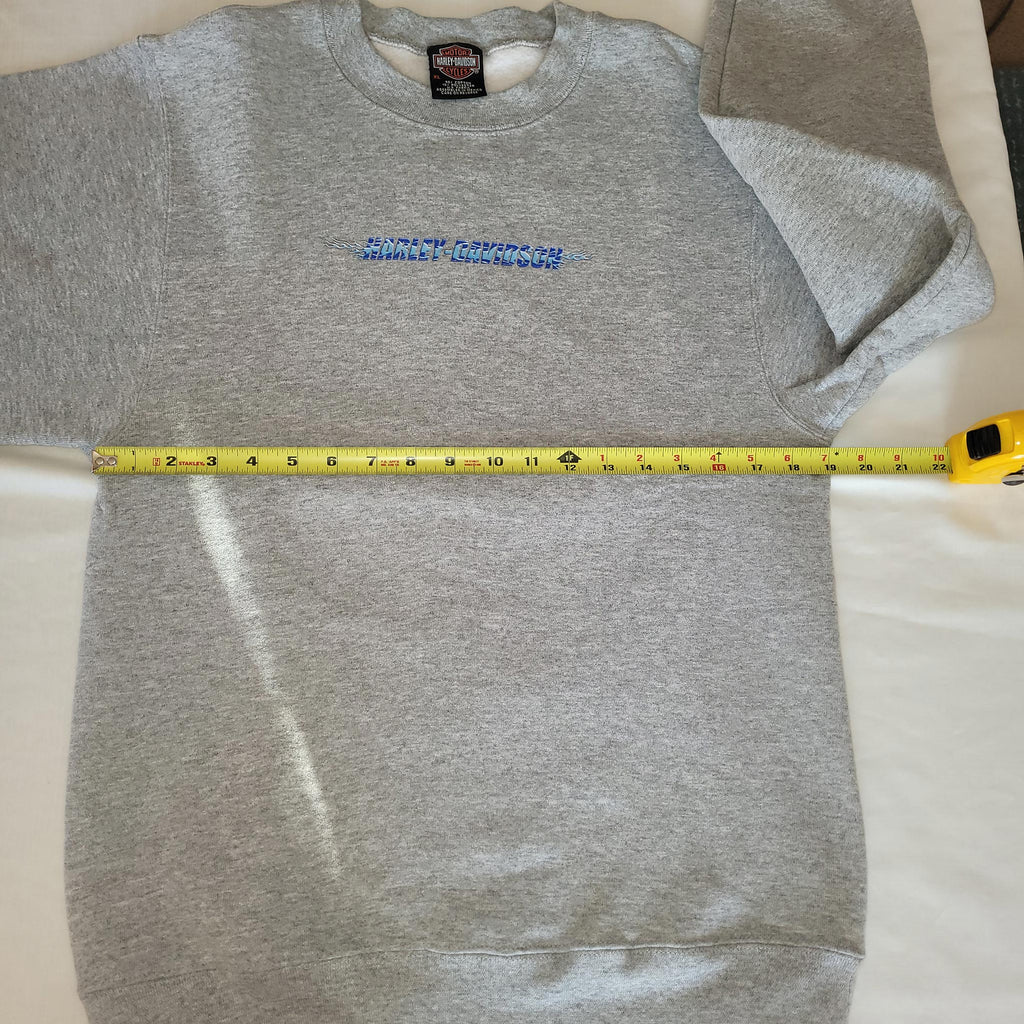 Vintage Harley-Davidson Youth XL Gray Crewneck Sweatshirt Y2K De-Lux