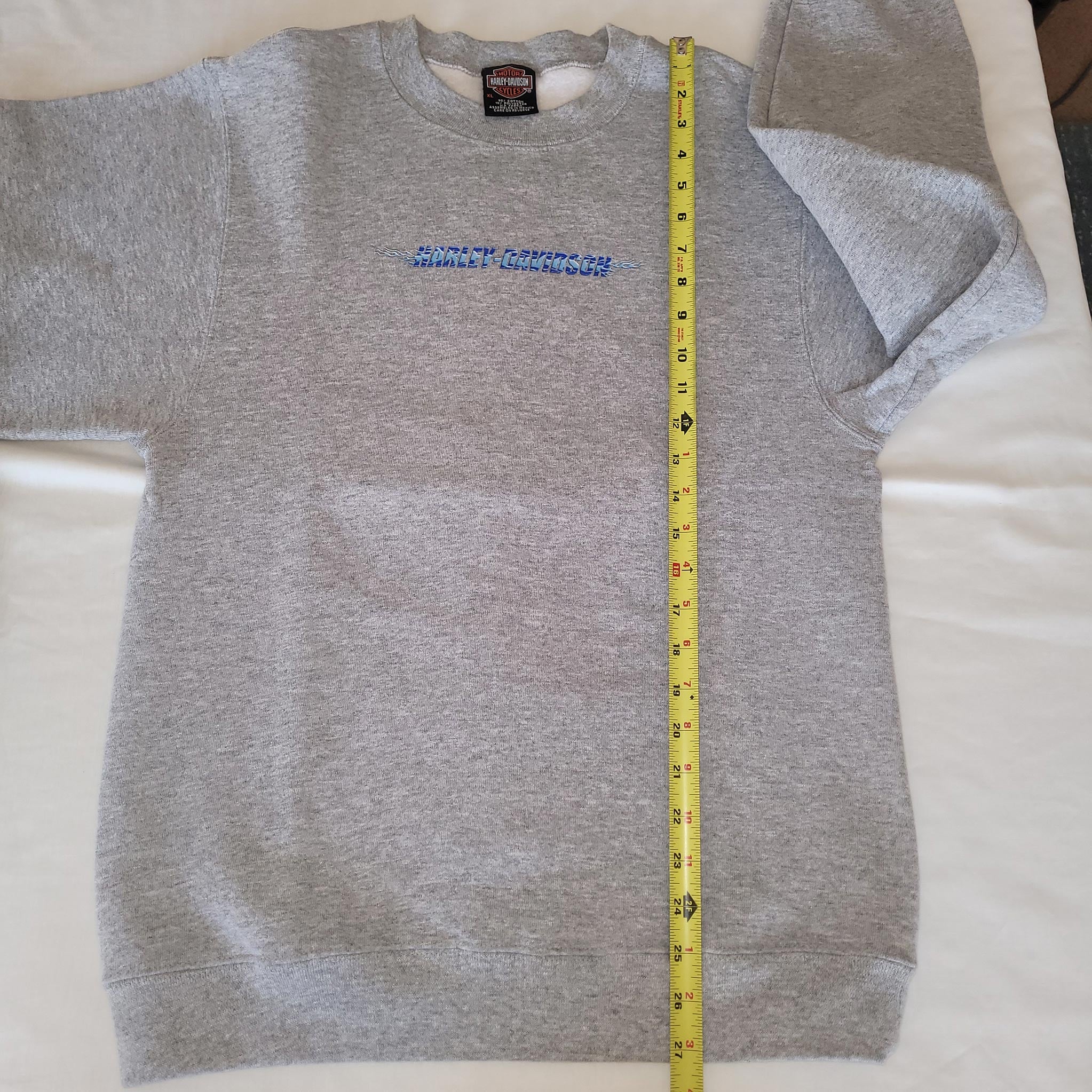 Vintage Harley-Davidson Youth XL Gray Crewneck Sweatshirt Y2K De-Lux