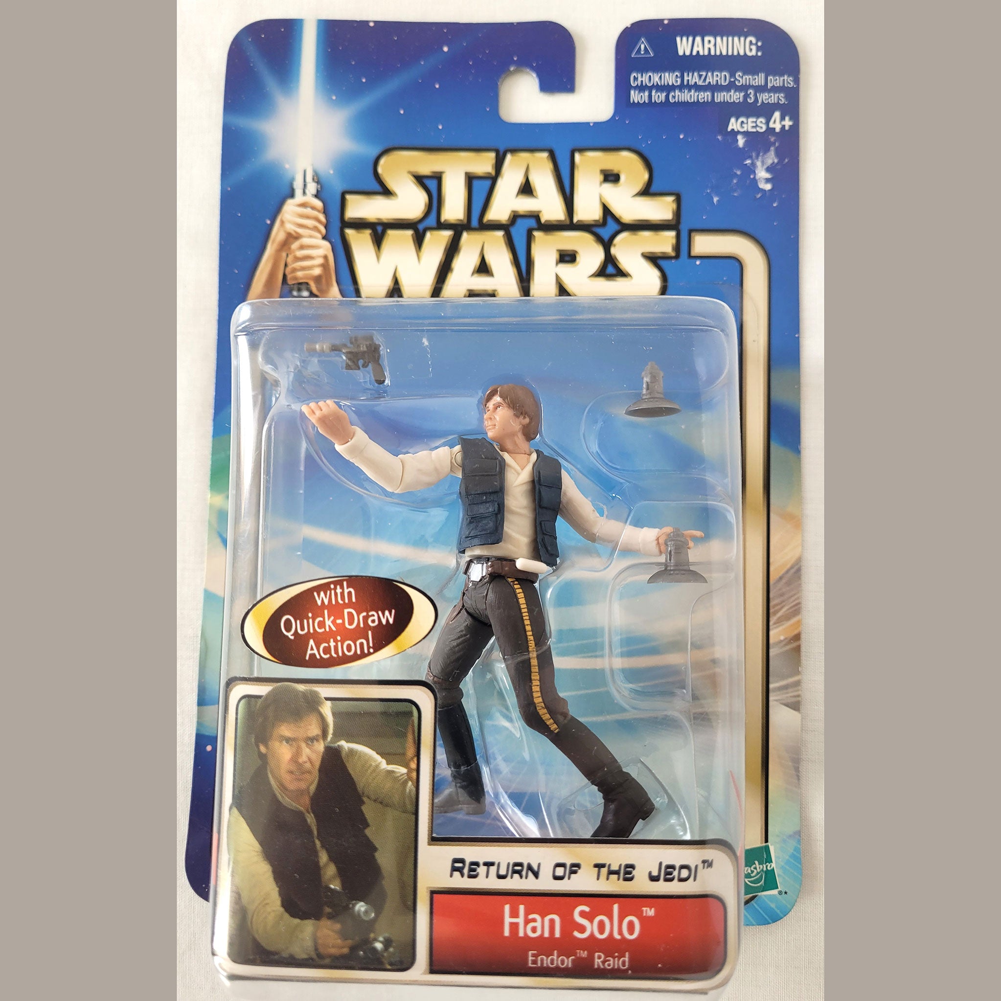 Star Wars Han Solo Endor Raid Action Figure 2002 Hasbro Saga New Sealed MOC ROTJ
