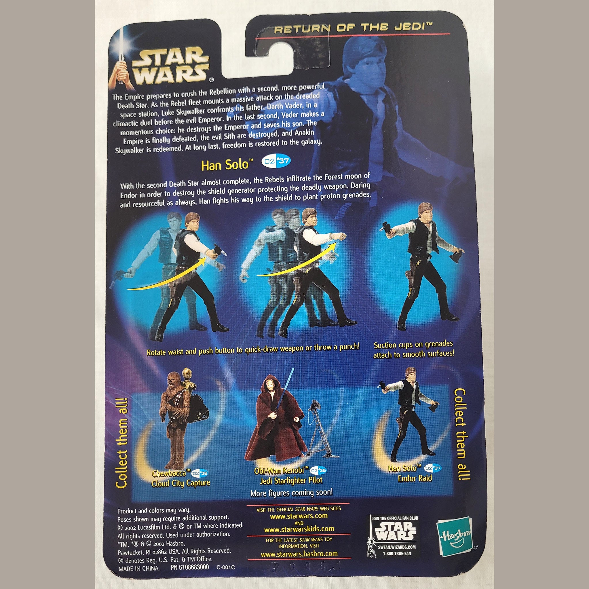 Star Wars Han Solo Endor Raid Action Figure 2002 Hasbro Saga New Sealed MOC ROTJ