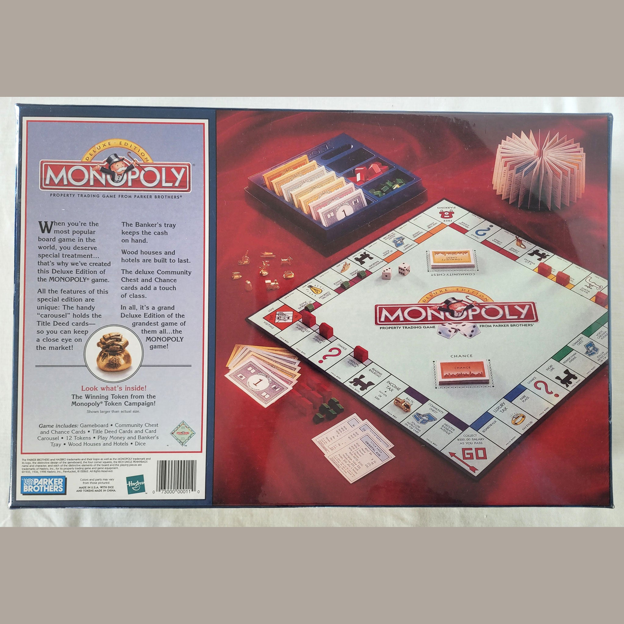 MONOPOLY Deluxe Edition (1998) – Factory Sealed – Vintage Parker Brothers Board