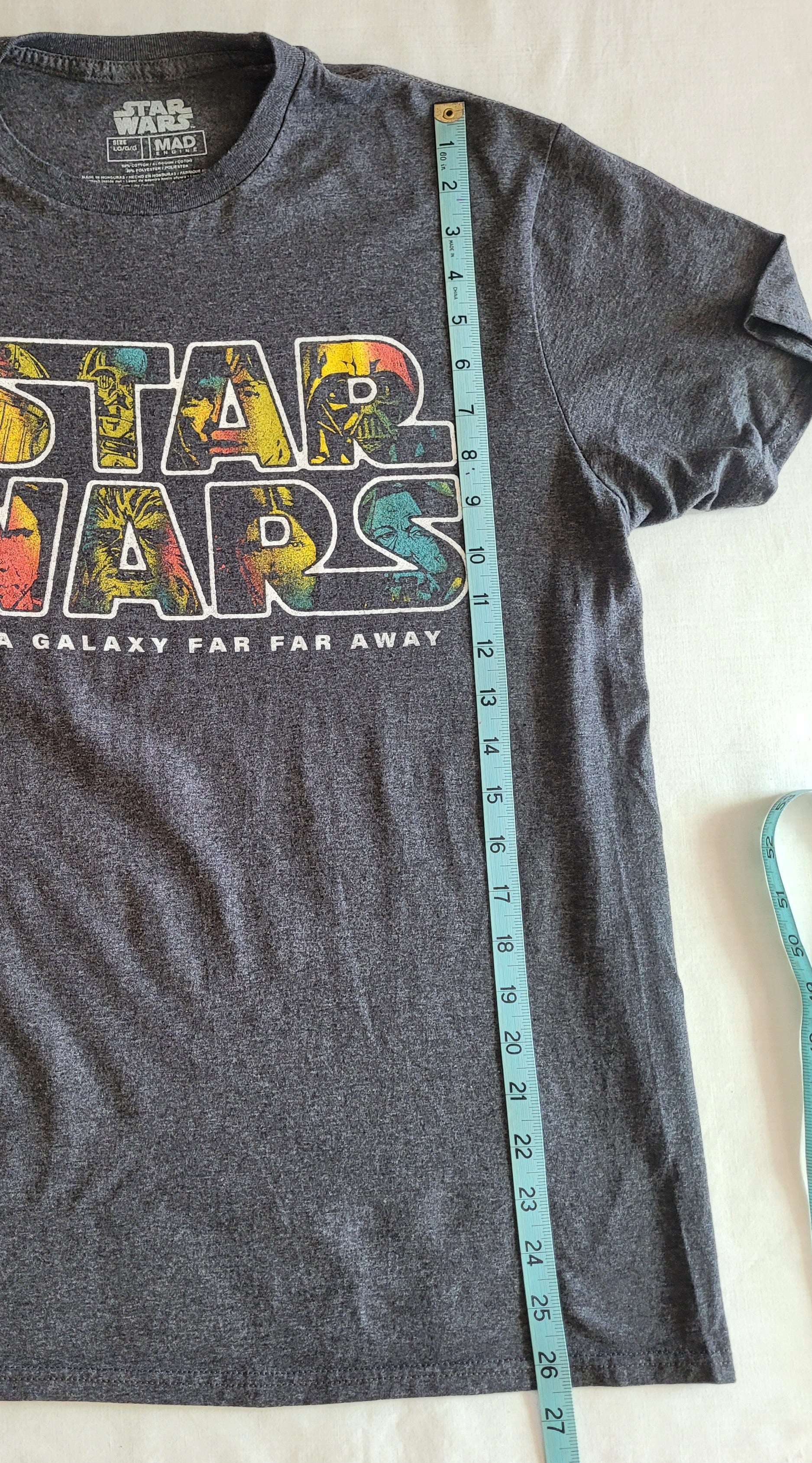 Star Wars Graphic Tee Men’s Large – Pre‑Owned, Dark Gray / Iconic Print